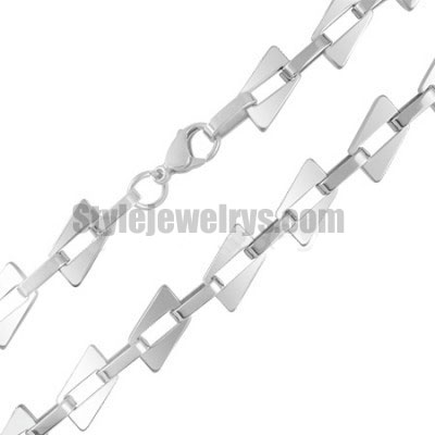 Stainless steel jewelry Chain 50cm - 55cm fancy square link chain necklace w/lobster 8mm ch360281 - Click Image to Close